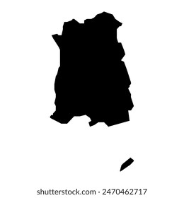 Mapa de Ponce, división administrativa de Puerto Rico. Ilustración vectorial.