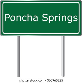 Poncha Springs , Colorado,  road sign green vector illustration, road table, USA city