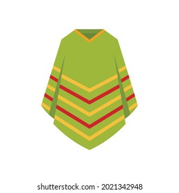 Poncho clothes icon. Flat illustration of poncho clothes vector icon isolated on white background