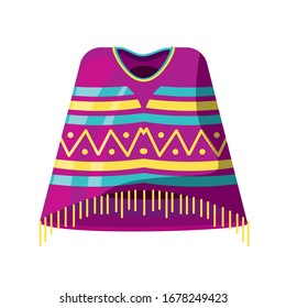 poncho clothing , typical mexican poncho on white background vector illustration design