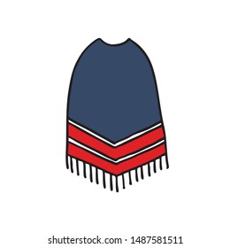poncho doodle icon, vector illustration