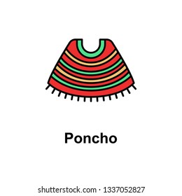 Poncho, dress icon. Element of Cinco de Mayo color icon. Premium quality graphic design icon. Signs and symbols collection icon for websites, web design, mobile app