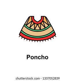 Poncho, dress icon. Element of Cinco de Mayo color icon. Premium quality graphic design icon. Signs and symbols collection icon for websites, web design, mobile app