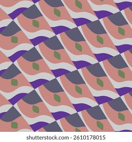 Poncho Geometric Shape Square ZigZag Seamless Repeat Vector Tile Pattern. Green, Blue, Red, Grey, Natural Colour. Background,