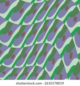 Poncho Geometric Shape Square ZigZag Seamless Repeat Vector Tile Pattern. Green, Blue, Red, Grey, Natural Colour. Background,