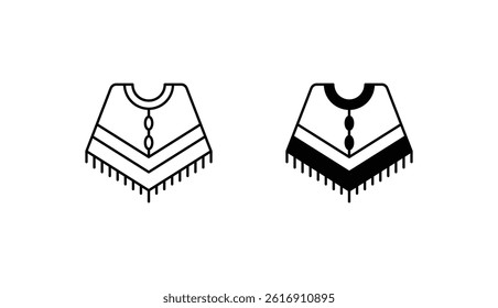 Poncho icon design with white background stock illustration