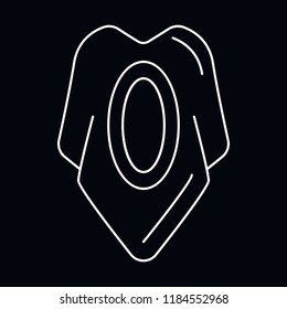 Poncho icon. Outline illustration of Poncho vector icon for web and advertising isolated on black background. Element of culture and traditions