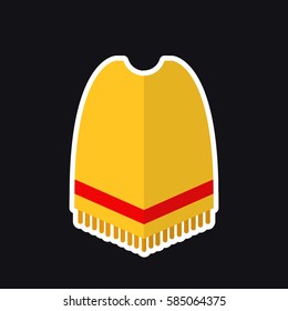 poncho icon, sticker. vector illustration