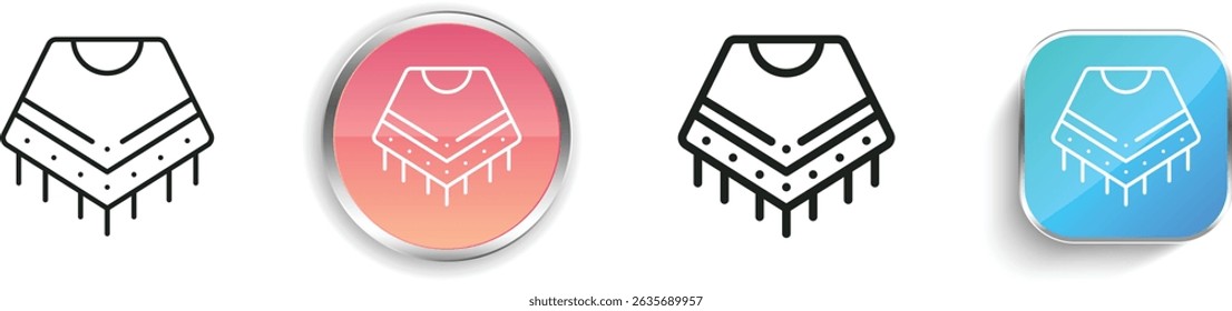 poncho icon. Thin Linear, Regular and Button Style Design Isolated On White Background