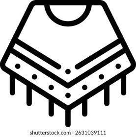 poncho icon. Thin Linear Style Design Isolated On White Background