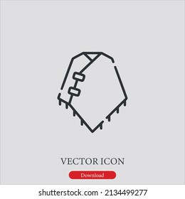 poncho icon vector icon.Editable stroke.linear style sign for use web design and mobile apps,logo.Symbol illustration.Pixel vector graphics - Vector
