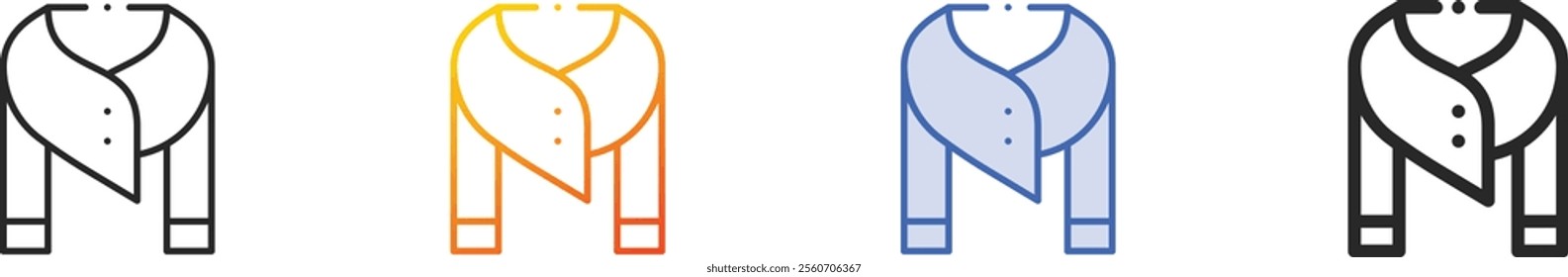 poncho icon.Thin Linear, Gradient, Blue Stroke and bold Style Design Isolated On White Background