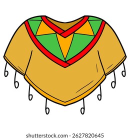poncho illustration hand drawn isolated vector