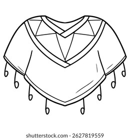 poncho illustration hand drawn outline vector
