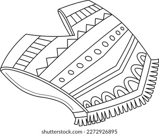 Poncho Isolated Coloring Page for Kids