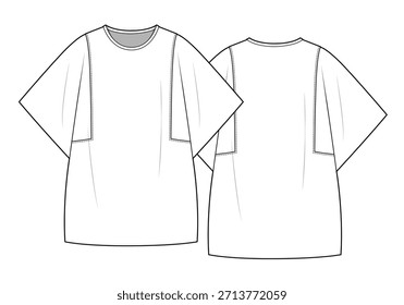 Poncho mockup template vector design technical illustration.