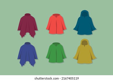 poncho model style fashion modern vector illustration