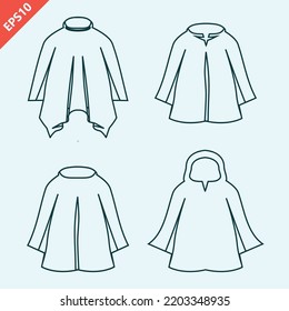 poncho model style fashion modern vector illustration