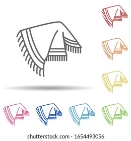 Poncho in multi color style icon. Simple thin line, outline vector of woman accessories icons for ui and ux, website or mobile application