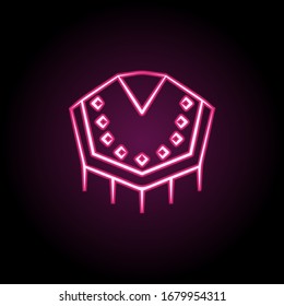 Poncho neon icon. Simple thin line, outline vector of dia de muertos icons for ui and ux, website or mobile application