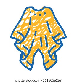 poncho outerwear female doodle icon sketch vector. poncho outerwear female sign. isolated symbol illustration