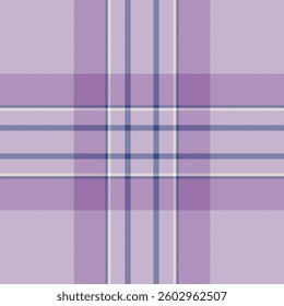 Poncho plaid vector seamless, repeat pattern texture background. Commercial tartan textile check fabric in light and purple colors palette.