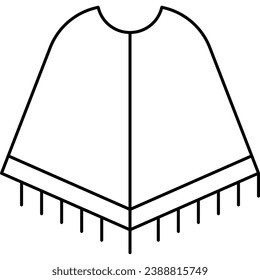 Poncho, thin line web icon. Outline icon. Simple vector illustration.