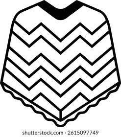 poncho with zigzag and stripe patterns design