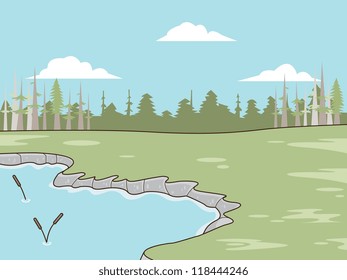 Pond 2 Vector Background