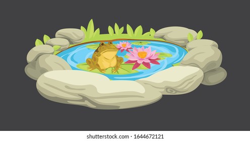 pond cartoon - vector format