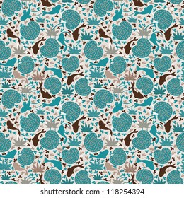 Pond with fishes. Seamless pattern