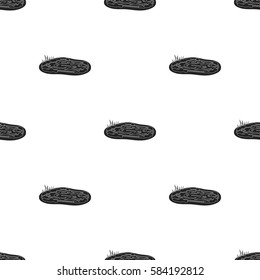 Pond icon in black style isolated on white background. Park pattern stock vector illustration.