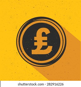 Pond icon design on yellow background, flat design. Clean vector.