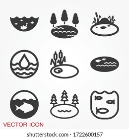 Pond icon illustration isolated vector sign