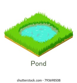 Pond Icon. Isometric Illustration Of Pond Vector Icon For Web.