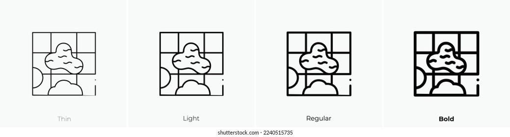 pond icon. Thin, Light Regular And Bold style design isolated on white background