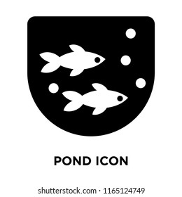 Pond icon vector isolated on white background, Pond transparent sign , dark pictogram