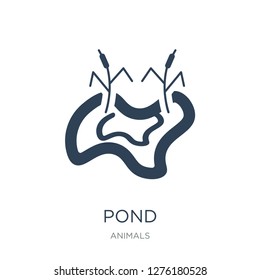 pond icon vector on white background, pond trendy filled icons from Animals collection, pond vector illustration