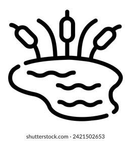 pond Line Icon Background White