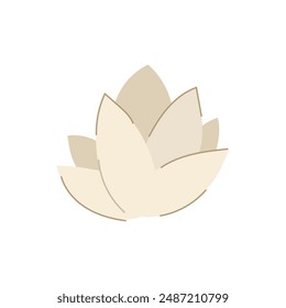 dibujo animado de la flor del loto del estanque. lirio de la acuarela, logotipo de la planta, signo floral de la flor del loto del estanque del jardín. símbolo aislado Ilustración vectorial