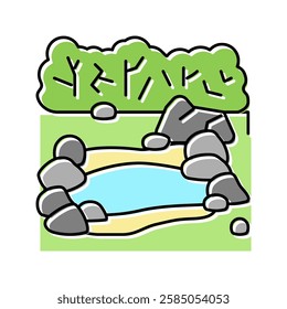 pond nature color icon vector. pond nature sign. isolated symbol illustration