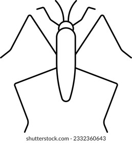 pond skater Water Strider bug insect animal Outline