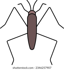 pond skater Water Strider bug insect animal Outline