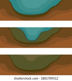Pond succession. Sequence of stages of biotope change: from pond to swamp