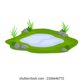 Pond Swamp Lake Landscape Grass Stones Stock Vector (Royalty Free ...