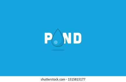 Pond Typography Sign with Water Drop