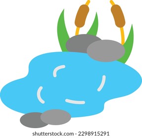 Pond vector icon. Can be used for printing, mobile and web applications.