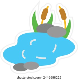 Pond vector icon. Can be used for printing, mobile and web applications.