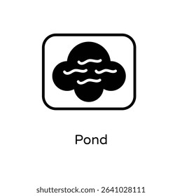 Pond vector icon stock illustration