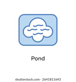 Pond vector icon stock illustration